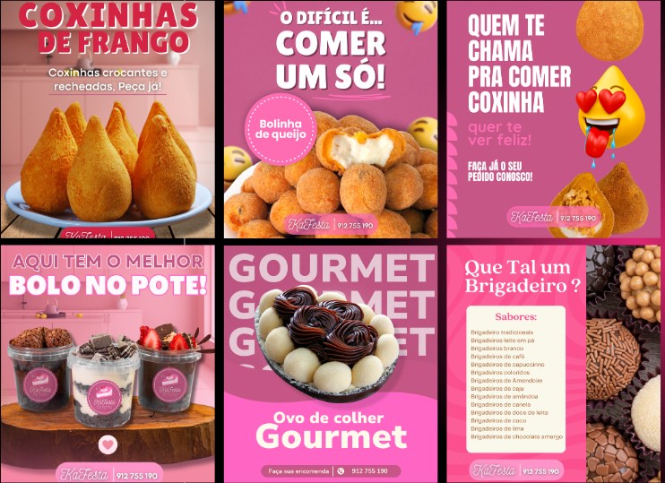 Peças de redes sociais criadas para a Kafesta