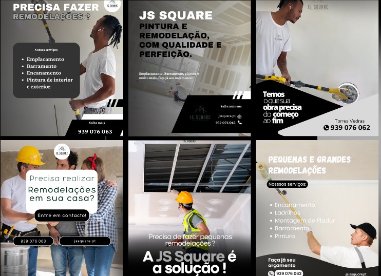 Peças de redes sociais criadas para a JSsquare